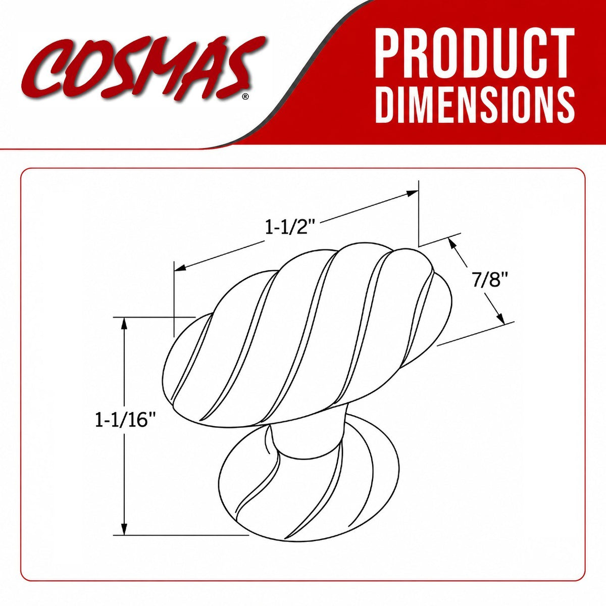 Cosmas 1471ORB Oil Rubbed Bronze Twist Cabinet Knob