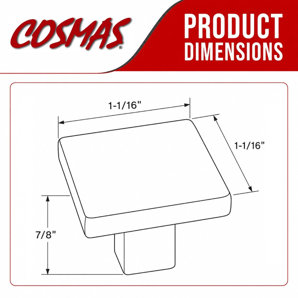 Cosmas 14899ORB Oil Rubbed Bronze Modern Contemporary Square Cabinet Knob