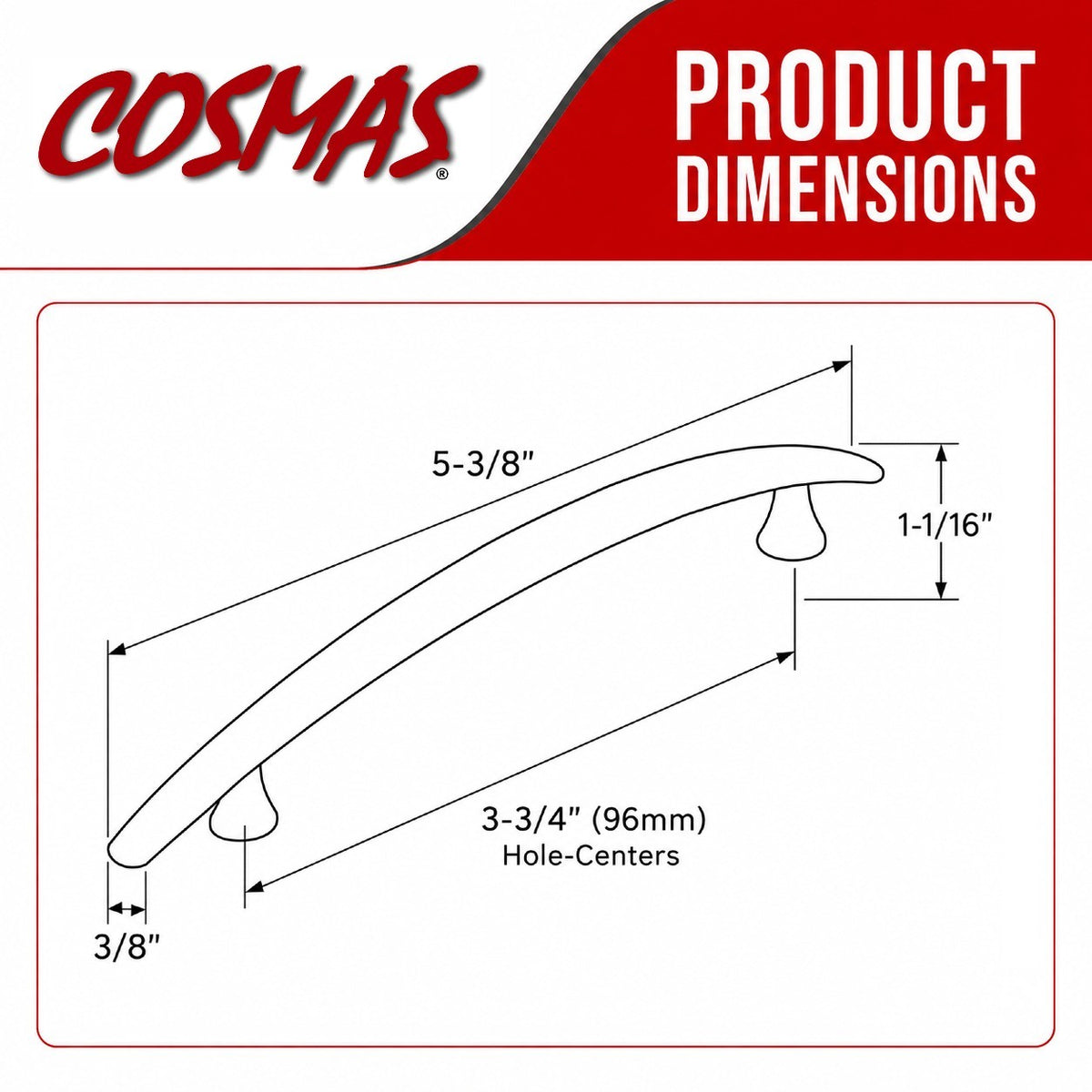 Cosmas 1832CH Polished Chrome Cabinet Pull