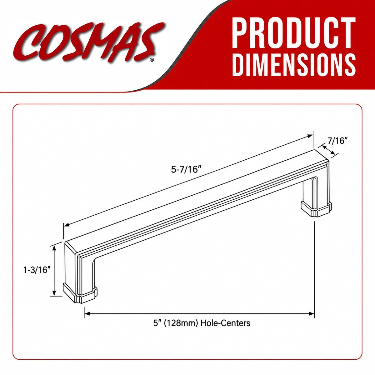 Cosmas 1941-128ORB Oil Rubbed Bronze Cabinet Pull