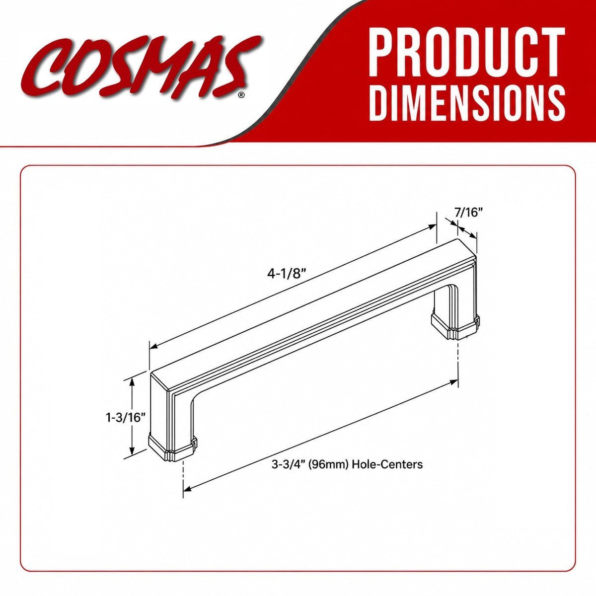 Cosmas 1941-96SN Satin Nickel Cabinet Pull