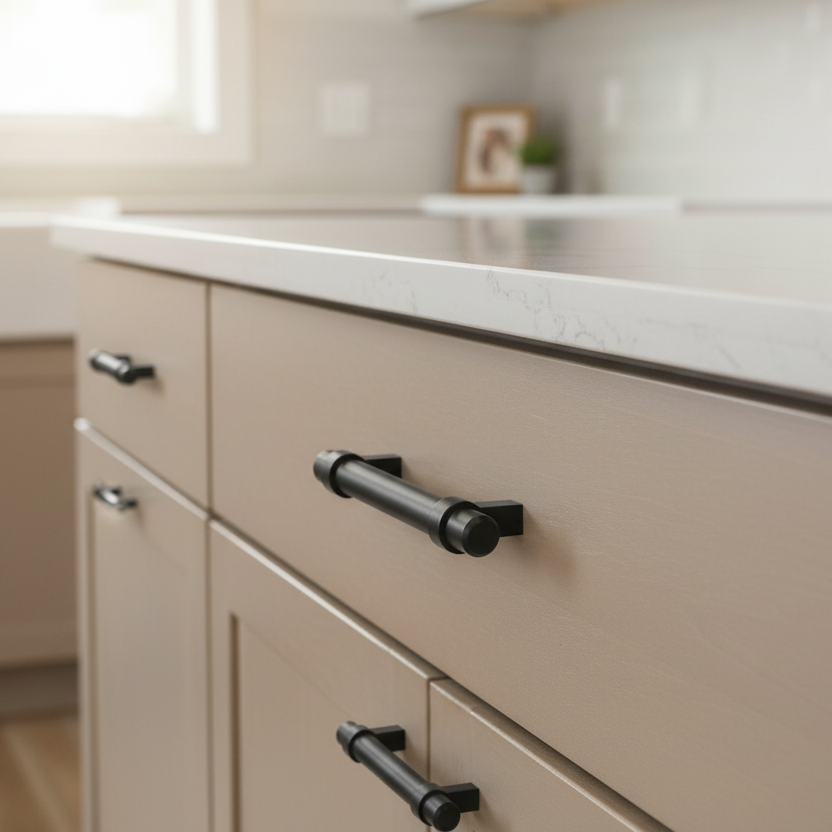 Cosmas 161-3FB Flat Black Cabinet Hardware Euro Style Bar Pull