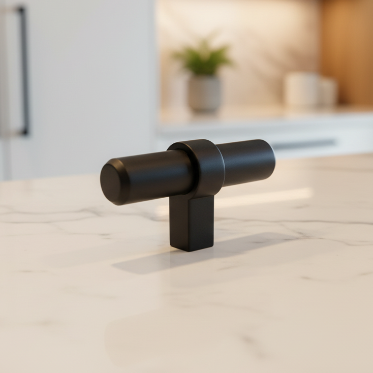 Cosmas 181FB Flat Black Euro Style T Bar Knob
