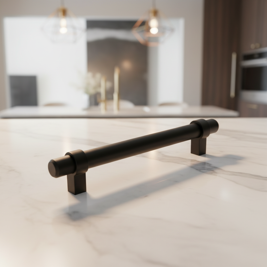 Cosmas 161-4FB Flat Black Cabinet Hardware Euro Style Bar Pull