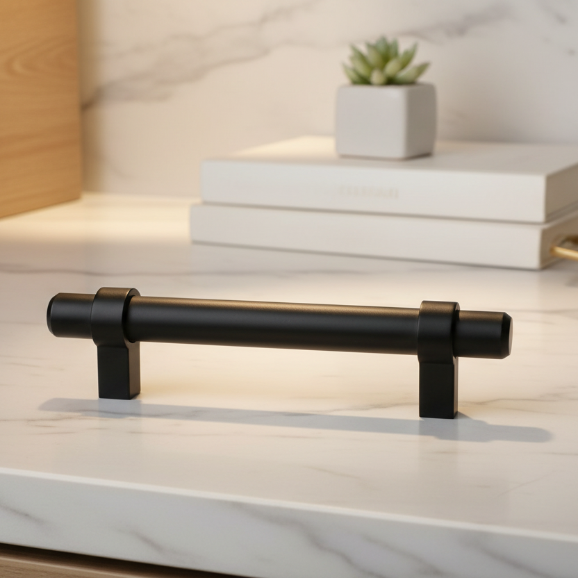 Cosmas 161-2.5FB Flat Black Cabinet Hardware Euro Style Bar Pull