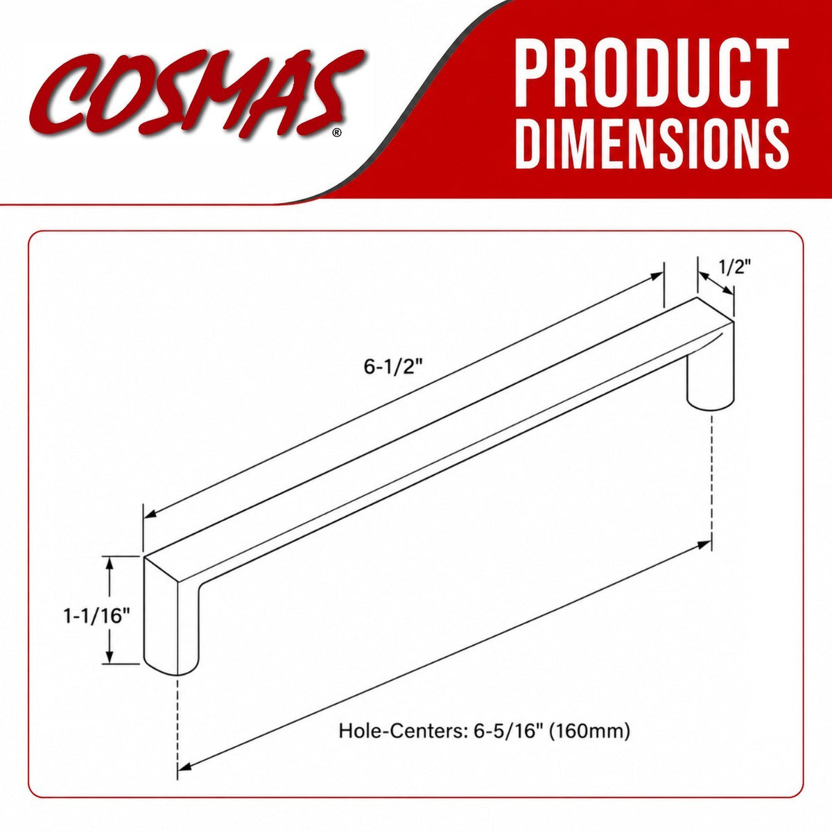Cosmas 3133-160SN Satin Nickel Cabinet Pull
