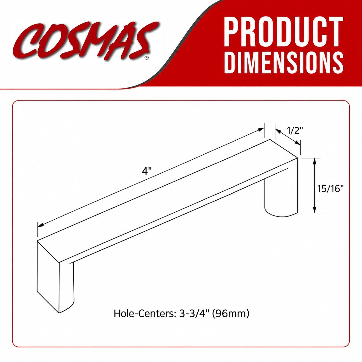 Cosmas 3133-96ORB Oil Rubbed Bronze Cabinet Pull
