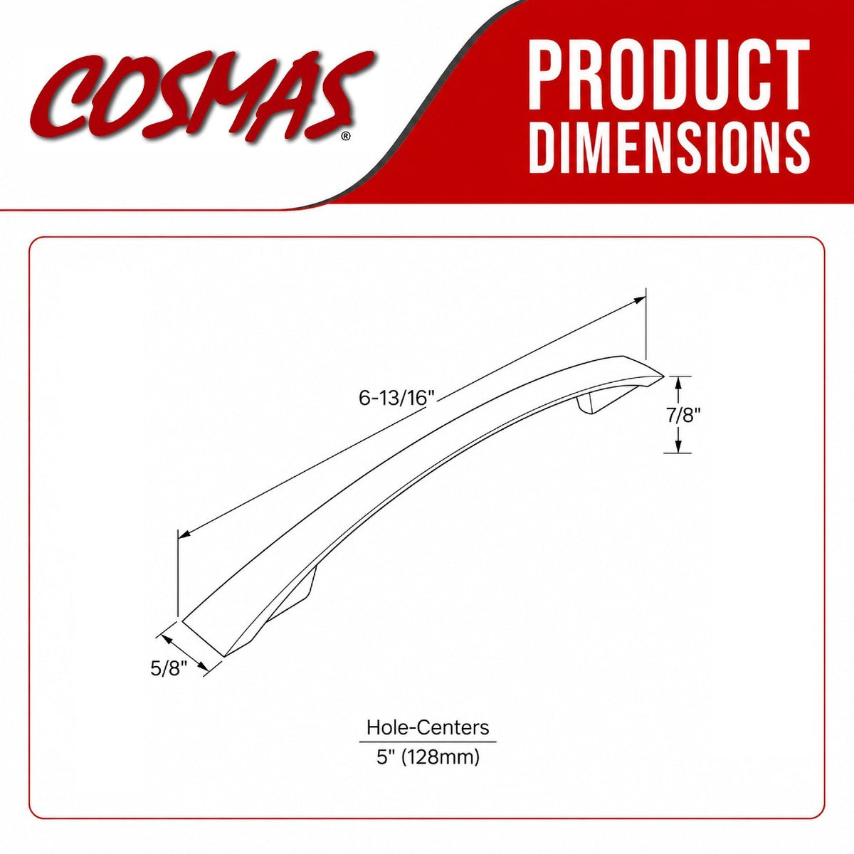Cosmas 3200-128SN Satin Nickel Arch Cabinet Pull