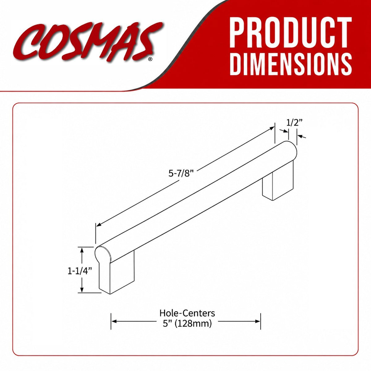 Cosmas 377-128SN Satin Nickel Contemporary Style Bar Pull