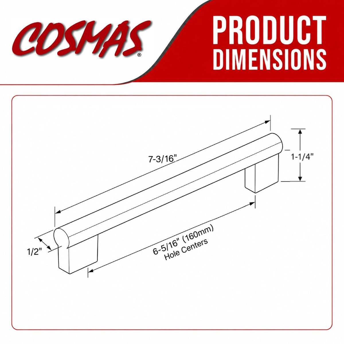 Cosmas 377-160SN Satin Nickel Contemporary Style Bar Pull