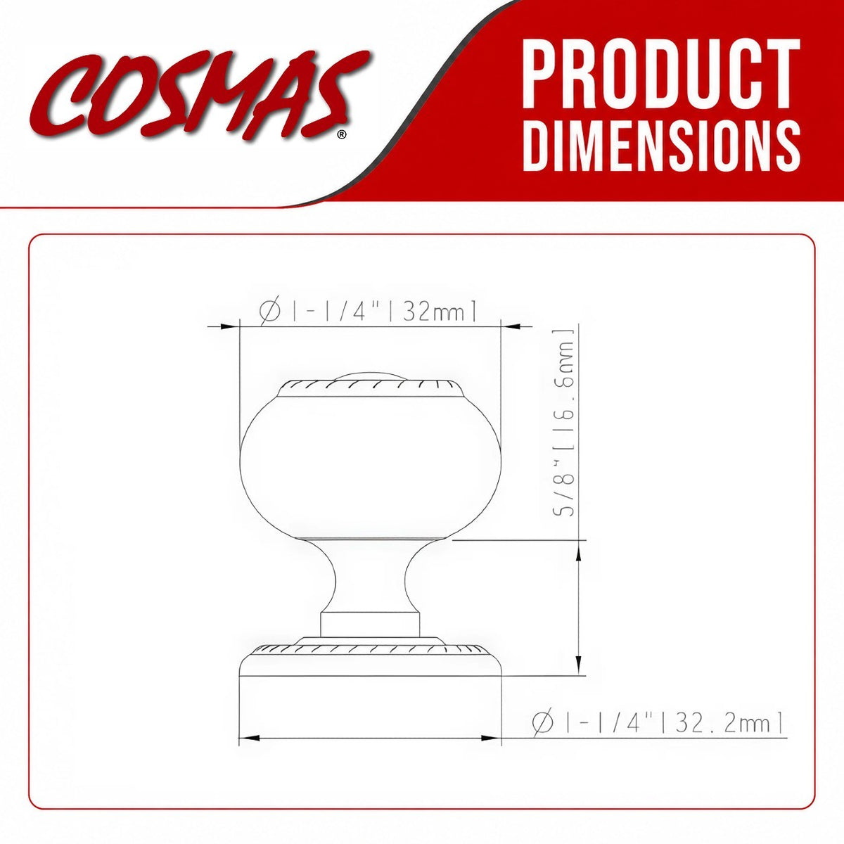 Cosmas 4040AS Antique Silver Hollow Cabinet Knob