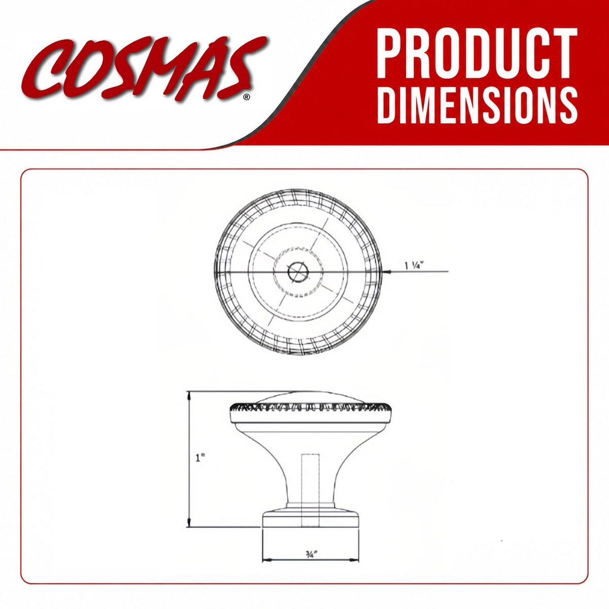 Cosmas 4115FB Flat Black Rope Cabinet Knob
