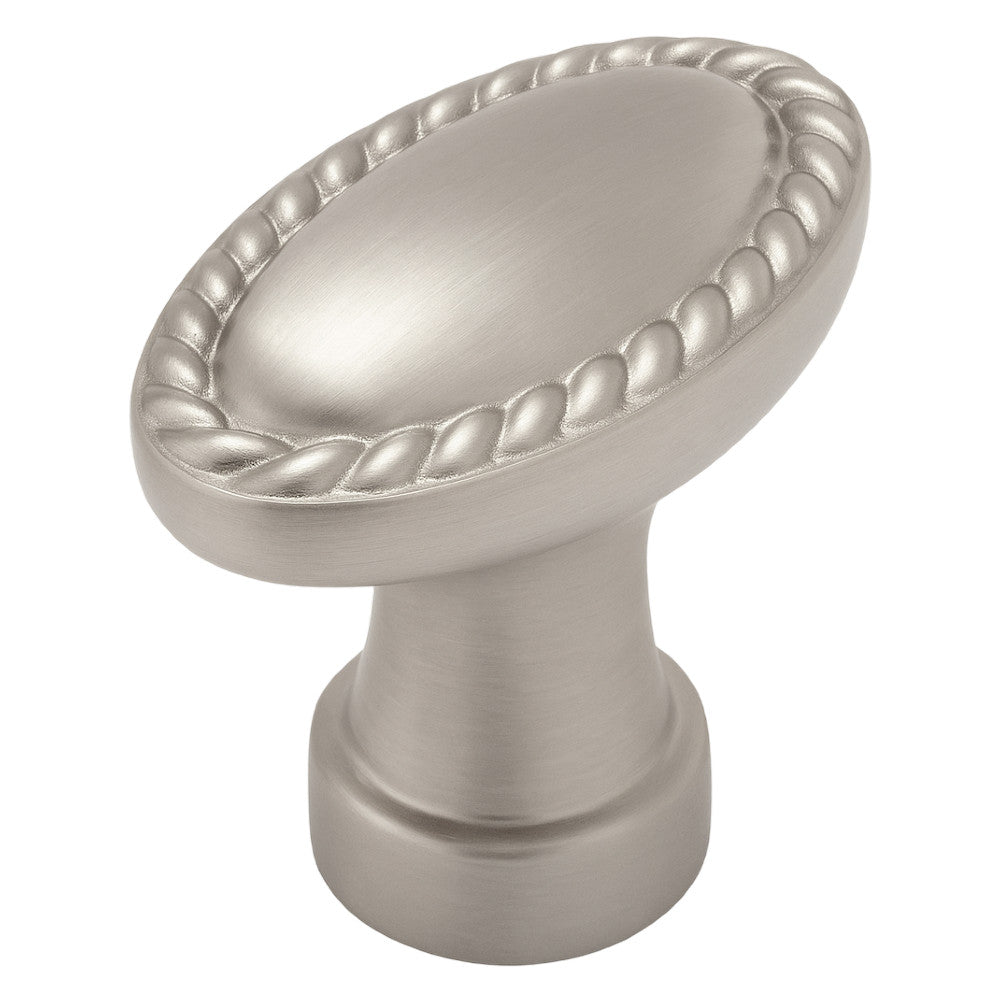 Cosmas 4116SN Satin Nickel Oblong Rope Cabinet Knob