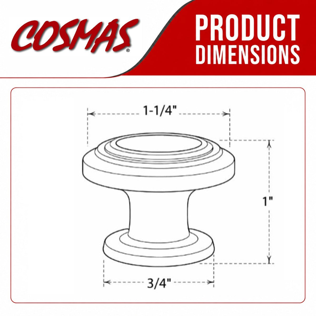 Cosmas 4122CH Polished Chrome Ring Cabinet Knob