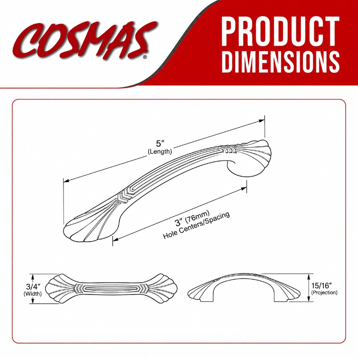 Cosmas 4244ORB Oil Rubbed Bronze Cabinet Pull