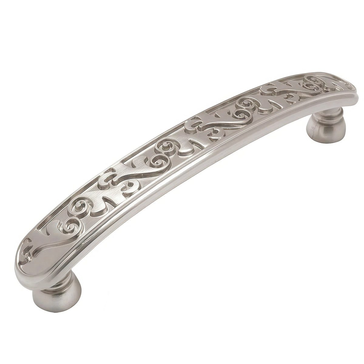 Cosmas 4298SN Satin Nickel Floral Cabinet Pull