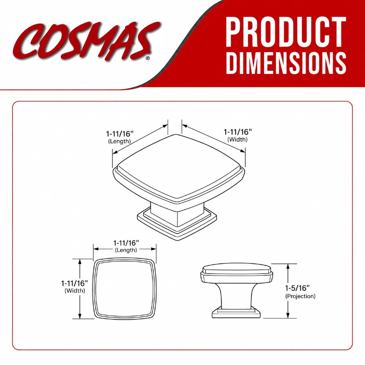 Cosmas 4304SN Satin Nickel Oversized Cabinet Knob