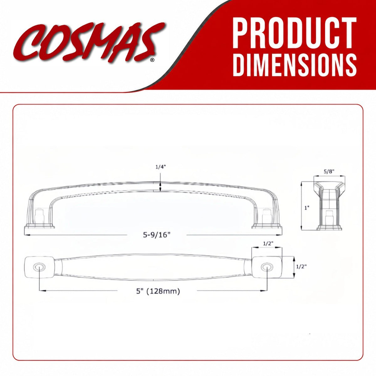 Cosmas 4392-128GC Gold Champagne Cabinet Pull