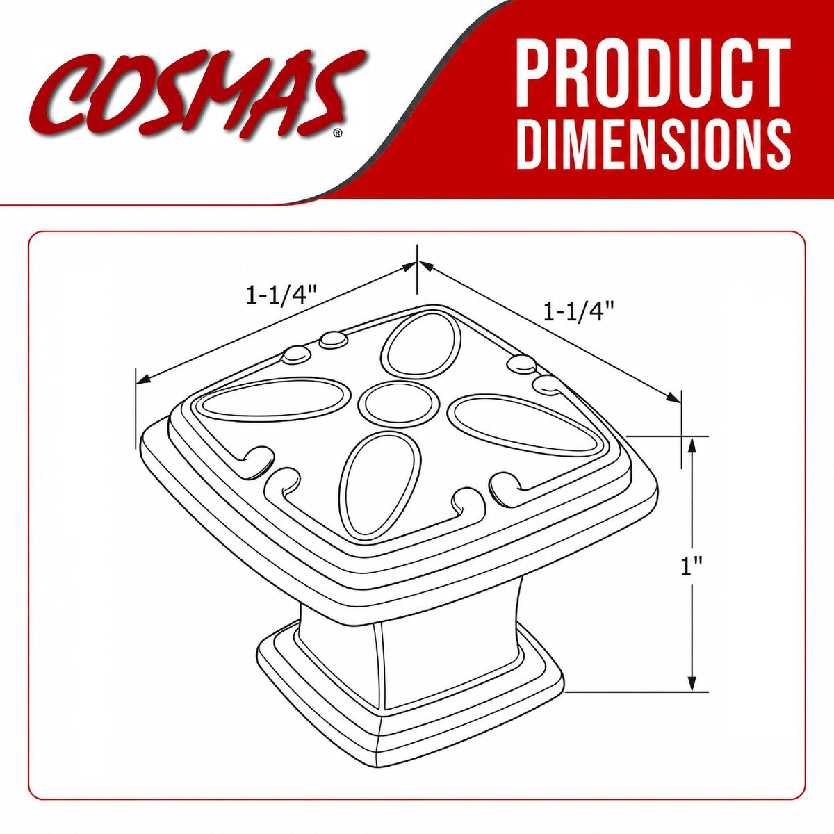 Cosmas 4393SN Satin Nickel Cabinet Knob