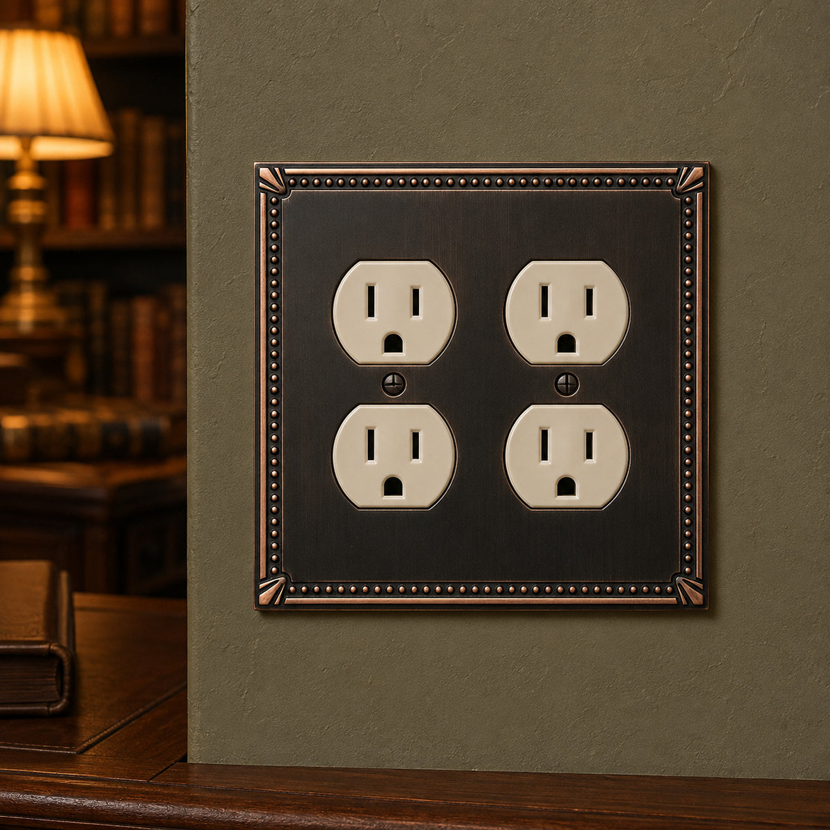 Cosmas 44013-ORB Oil Rubbed Bronze Double Duplex Outlet Wall Plate