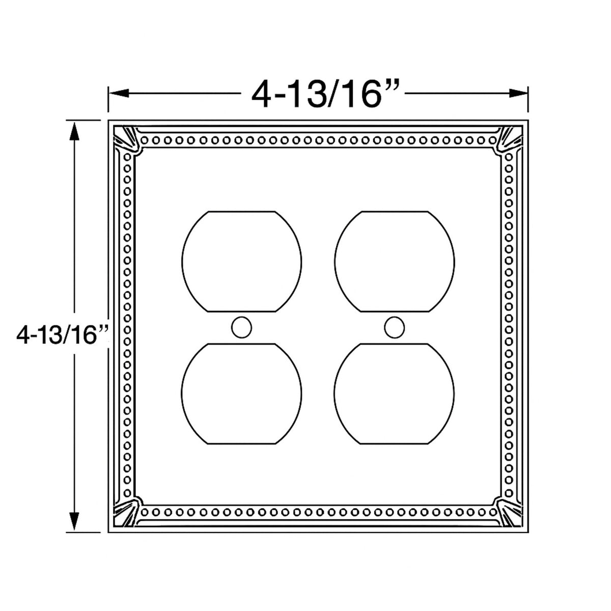 Cosmas 44013-SN Satin Nickel Double Duplex Outlet Wall Plate