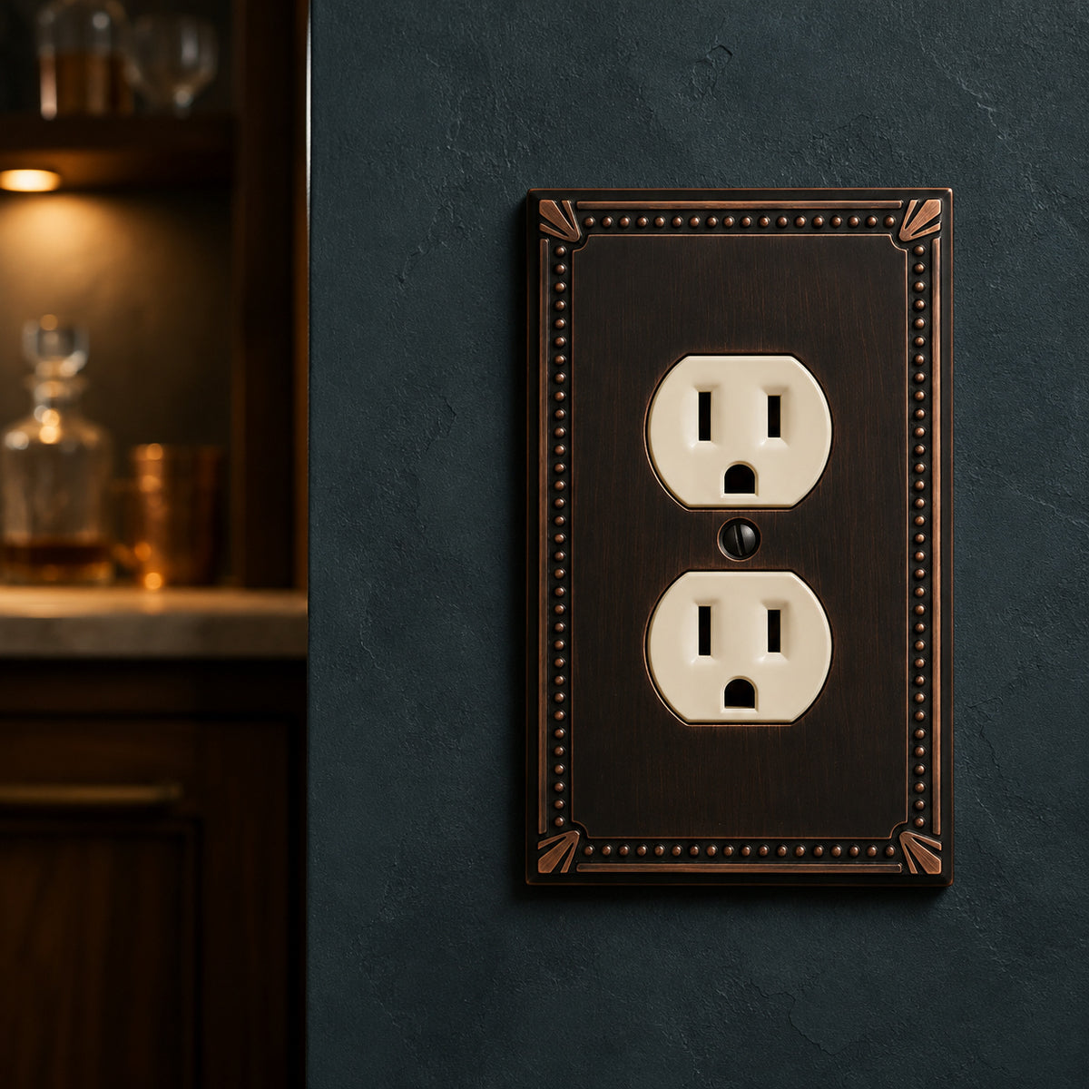 Cosmas 44018-ORB Oil Rubbed Bronze Single Duplex Outlet Wall Plate