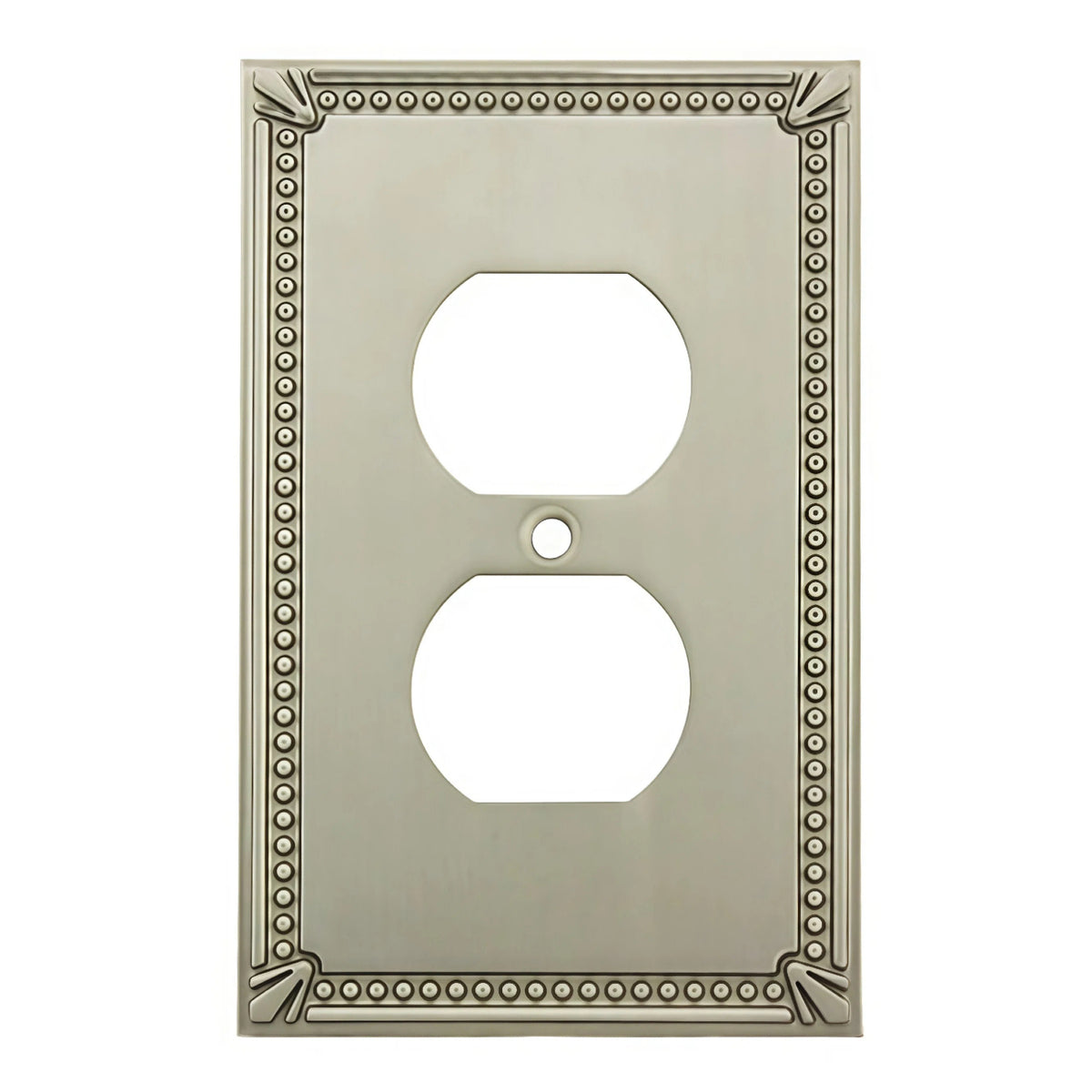 Cosmas 44018-SN Satin Nickel Single Duplex Outlet Wall Plate