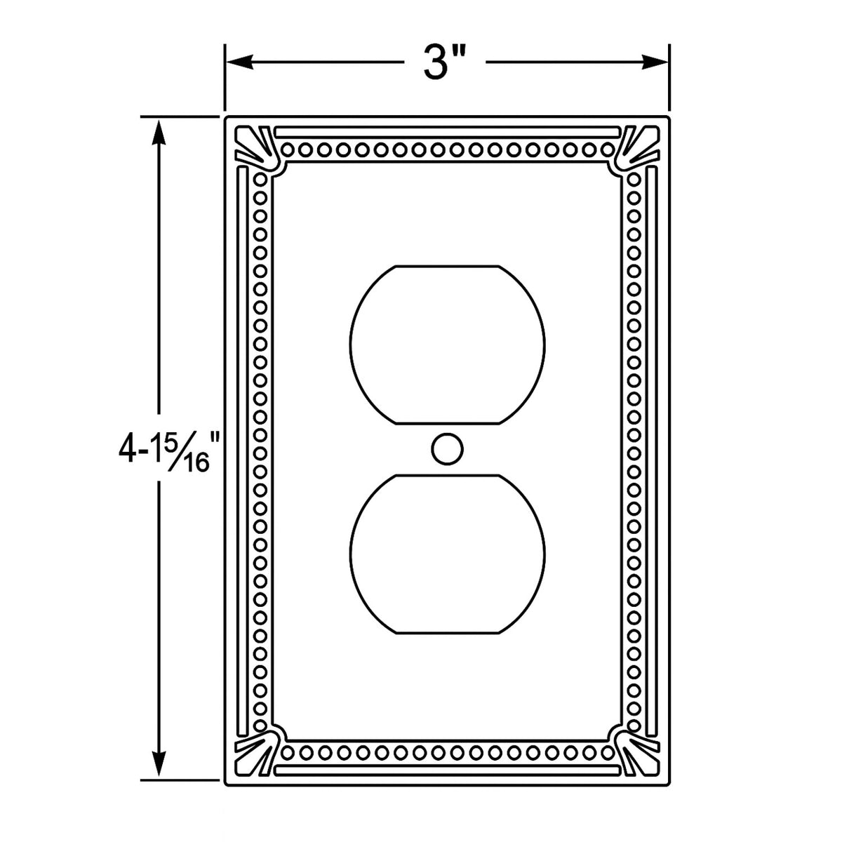Cosmas 44018-SN Satin Nickel Single Duplex Outlet Wall Plate