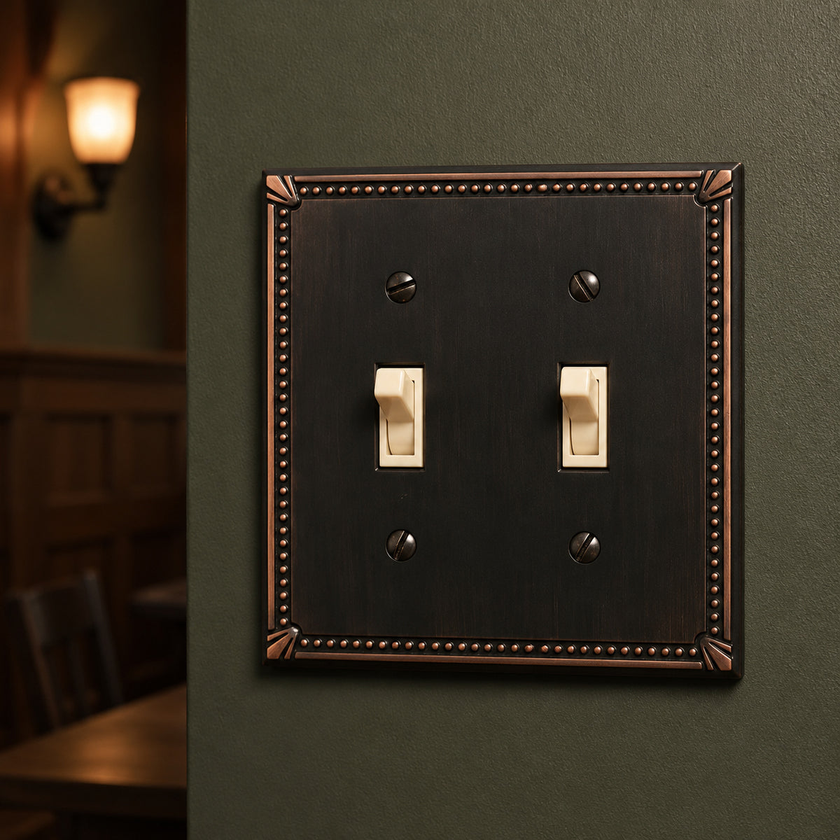 Cosmas 44031-ORB Oil Rubbed Bronze Double Toggle Switchplate Cover