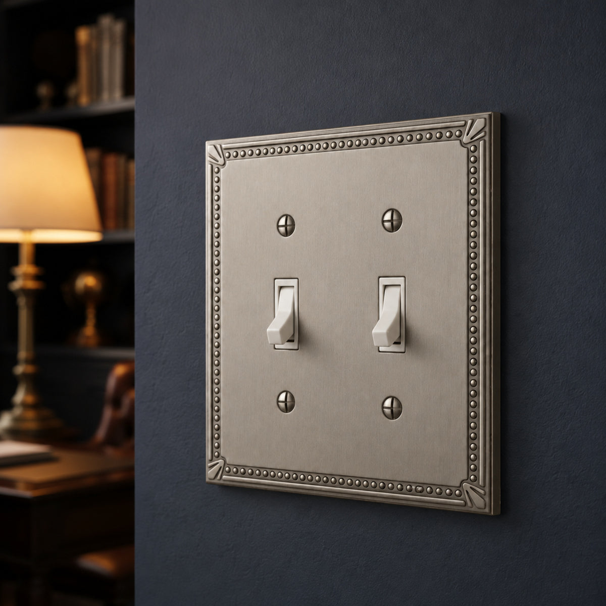 Cosmas 44031-SN Satin Nickel Double Toggle Switchplate Cover