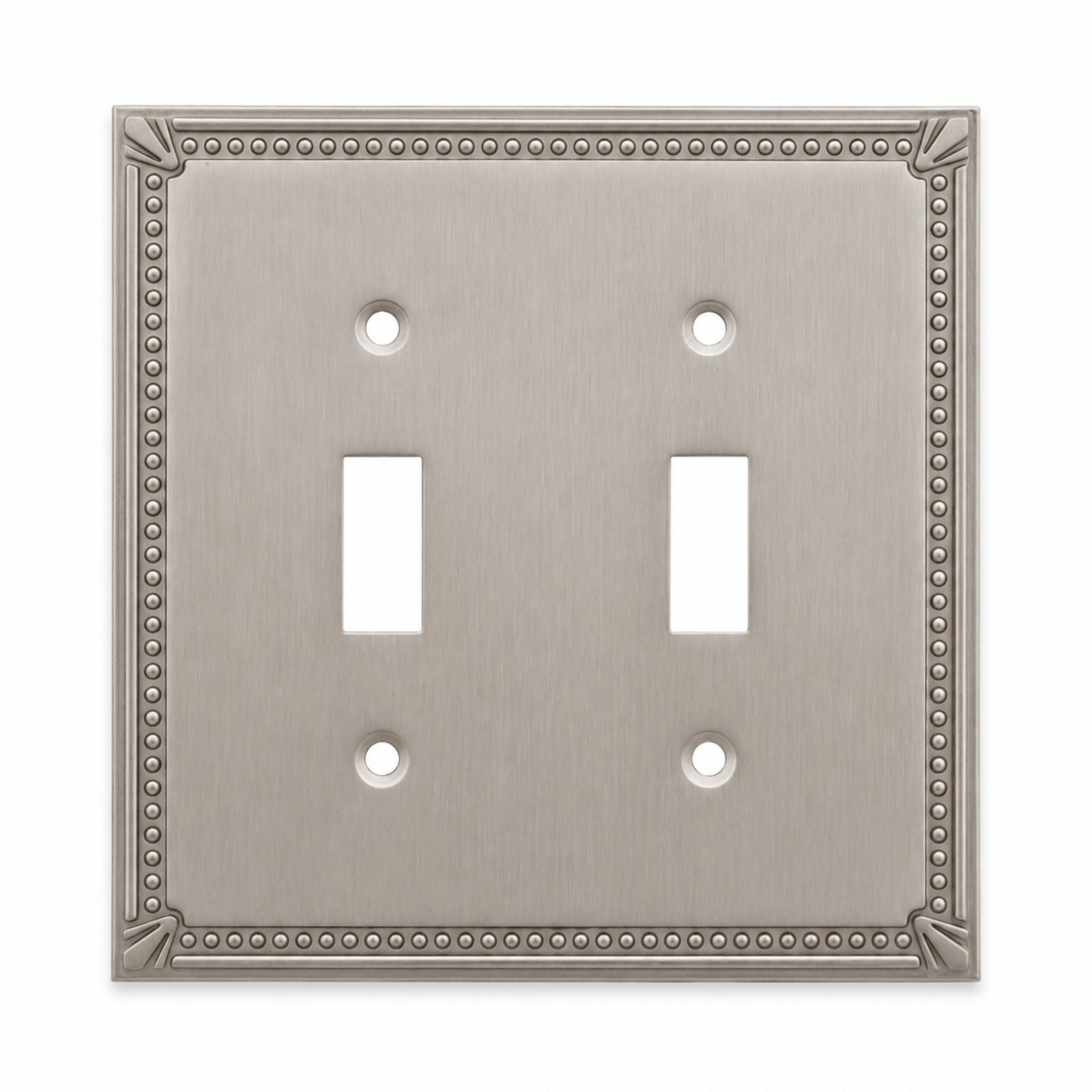 Cosmas 44031-SN Satin Nickel Double Toggle Switchplate Cover