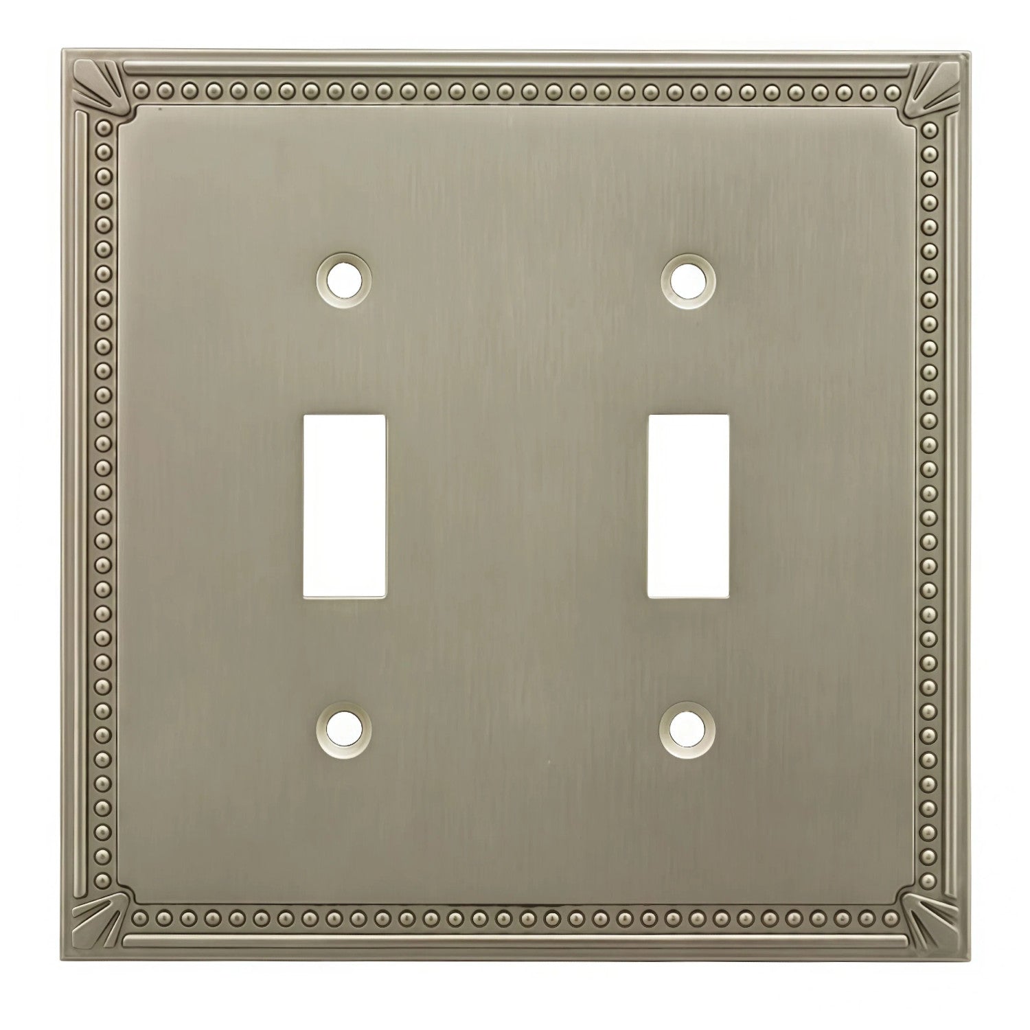 Cosmas 44031-SN Satin Nickel Double Toggle Switchplate Cover
