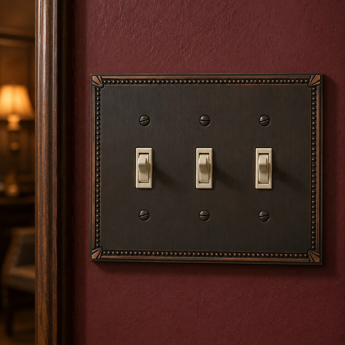 Cosmas 44032-ORB Oil Rubbed Bronze Triple Toggle Switchplate Cover