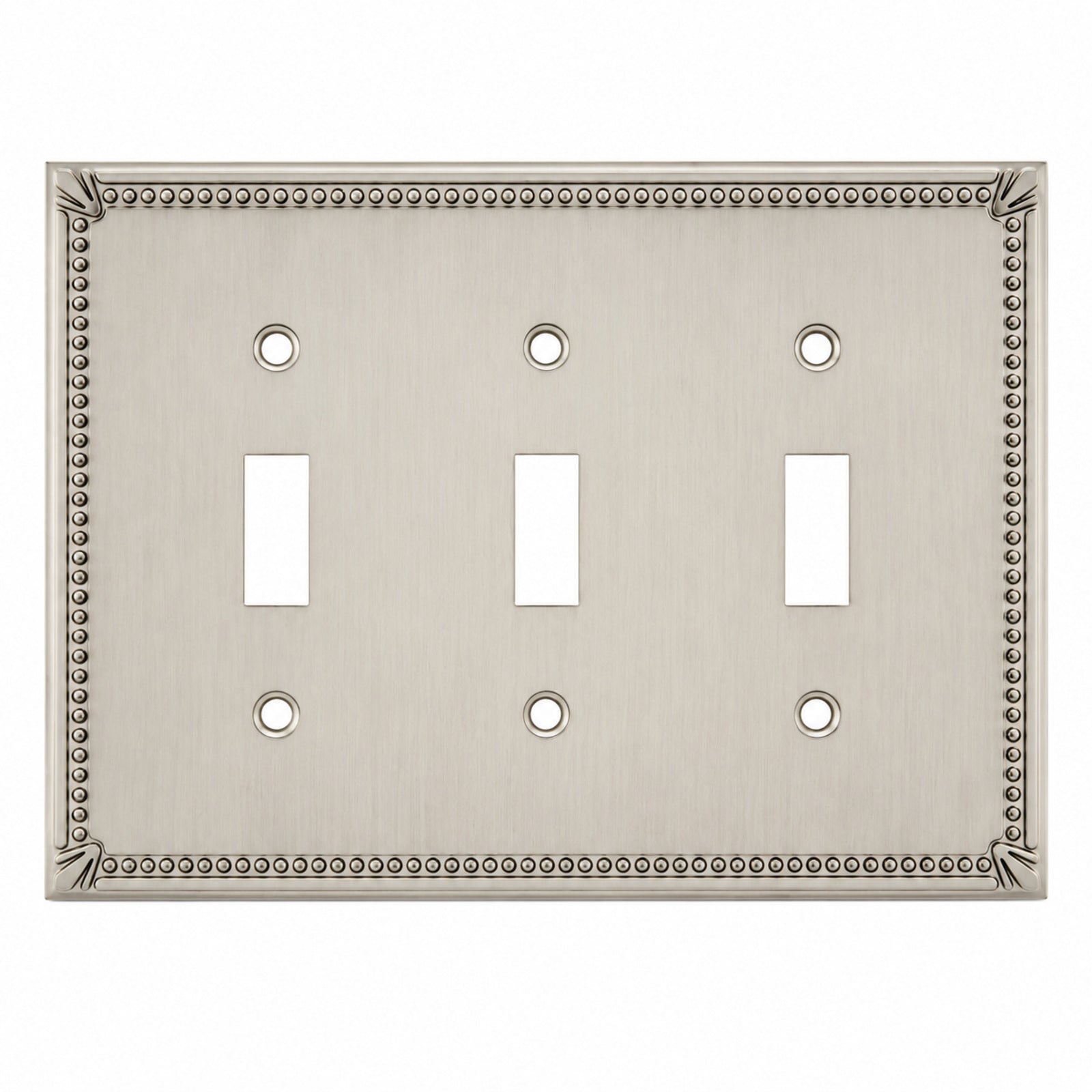 Cosmas 44032-SN Satin Nickel Triple Toggle Switchplate Cover
