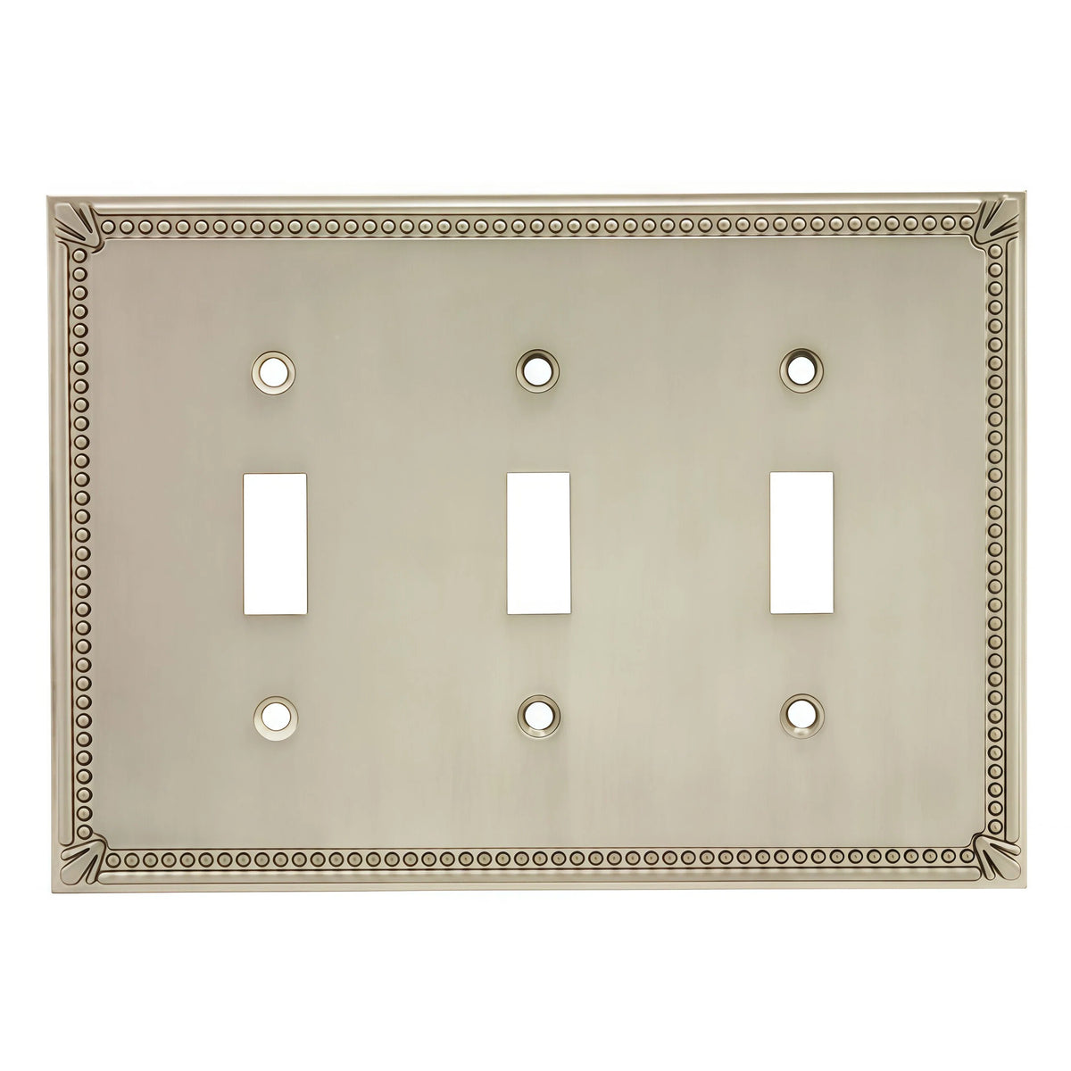 Cosmas 44032-SN Satin Nickel Triple Toggle Switchplate Cover