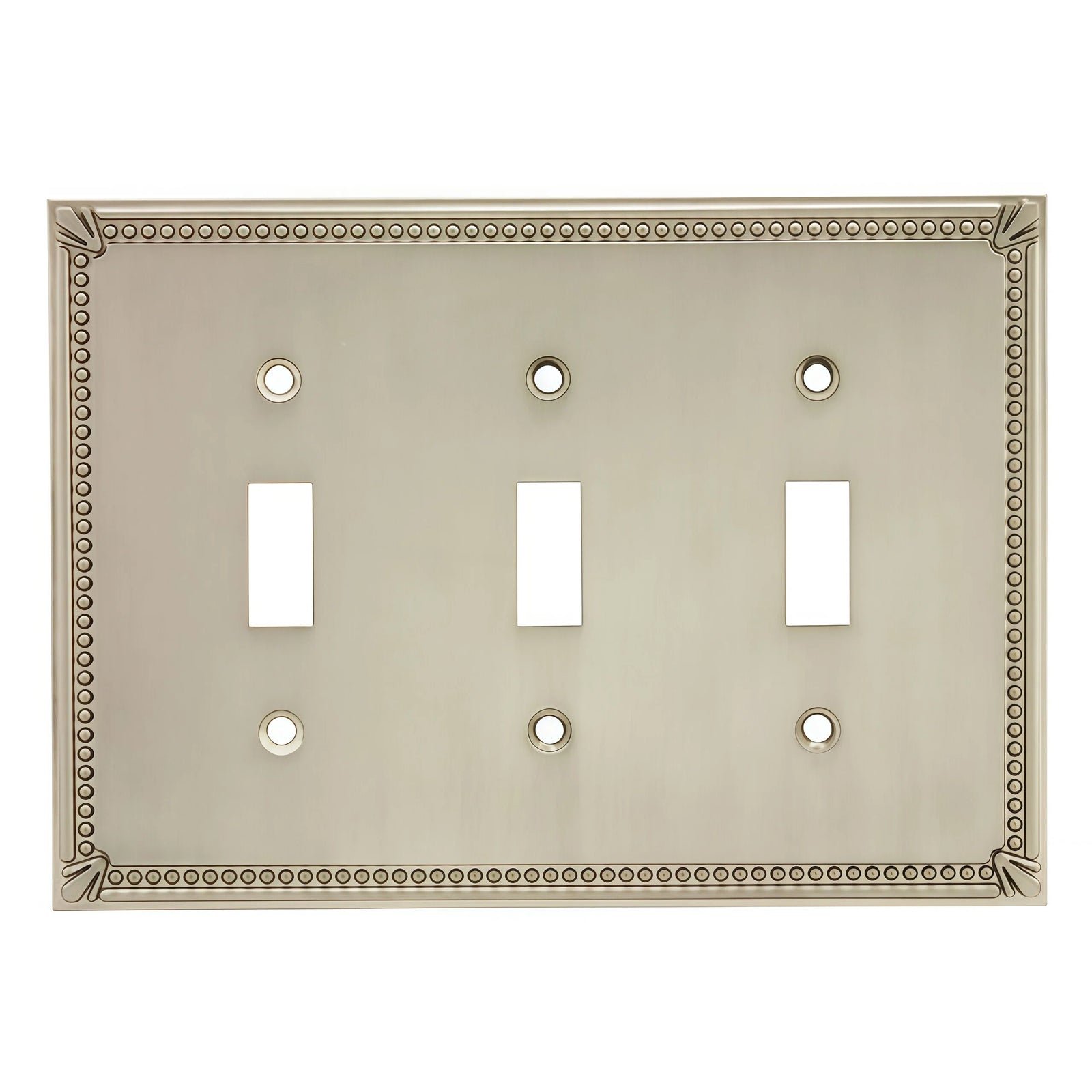 Cosmas 44032-SN Satin Nickel Triple Toggle Switchplate Cover