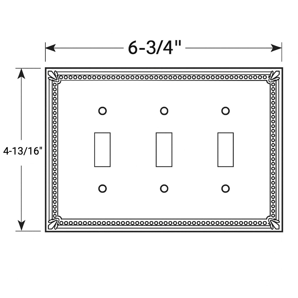Cosmas 44032-SN Satin Nickel Triple Toggle Switchplate Cover