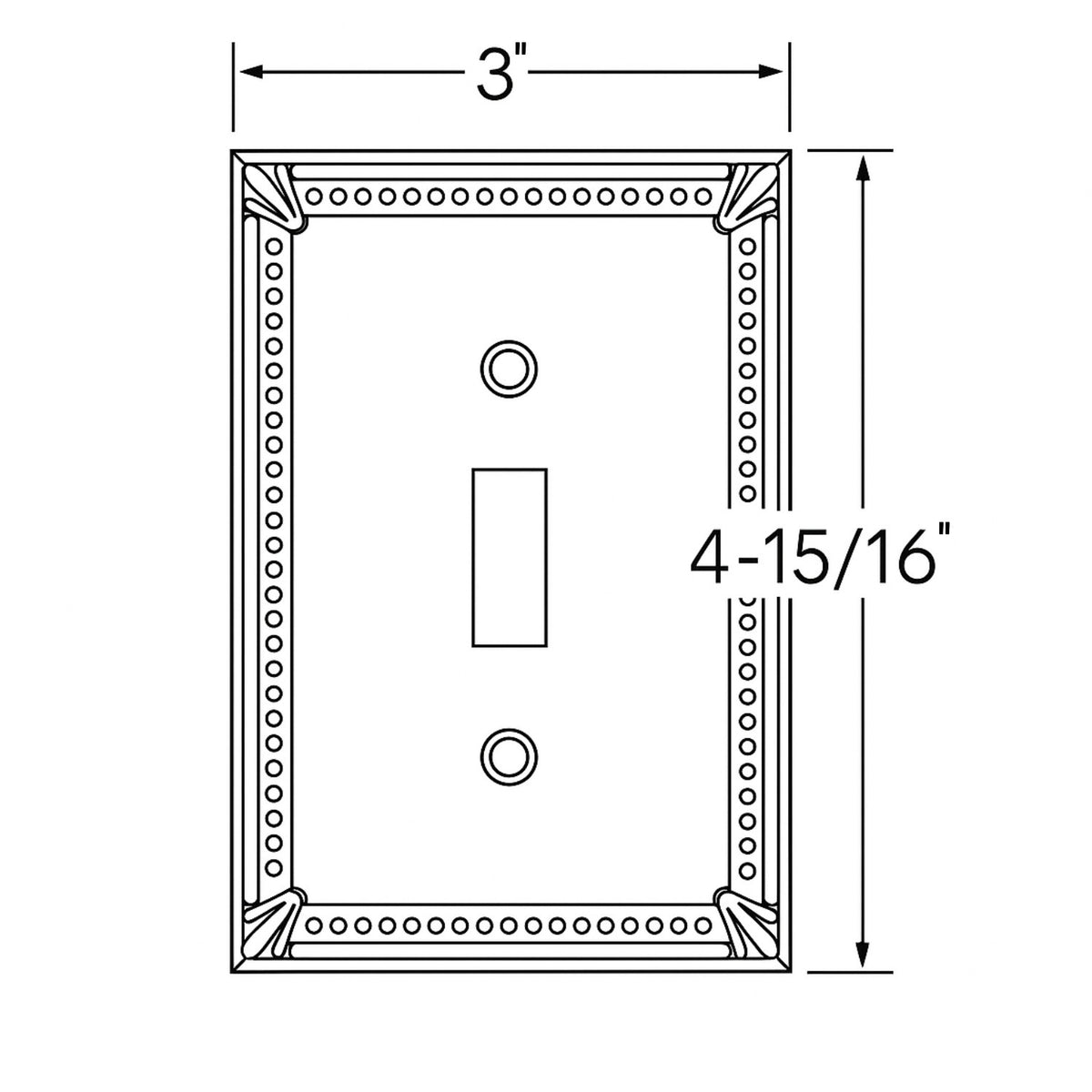 Cosmas 44055-SN Satin Nickel Single Toggle Switchplate Cover