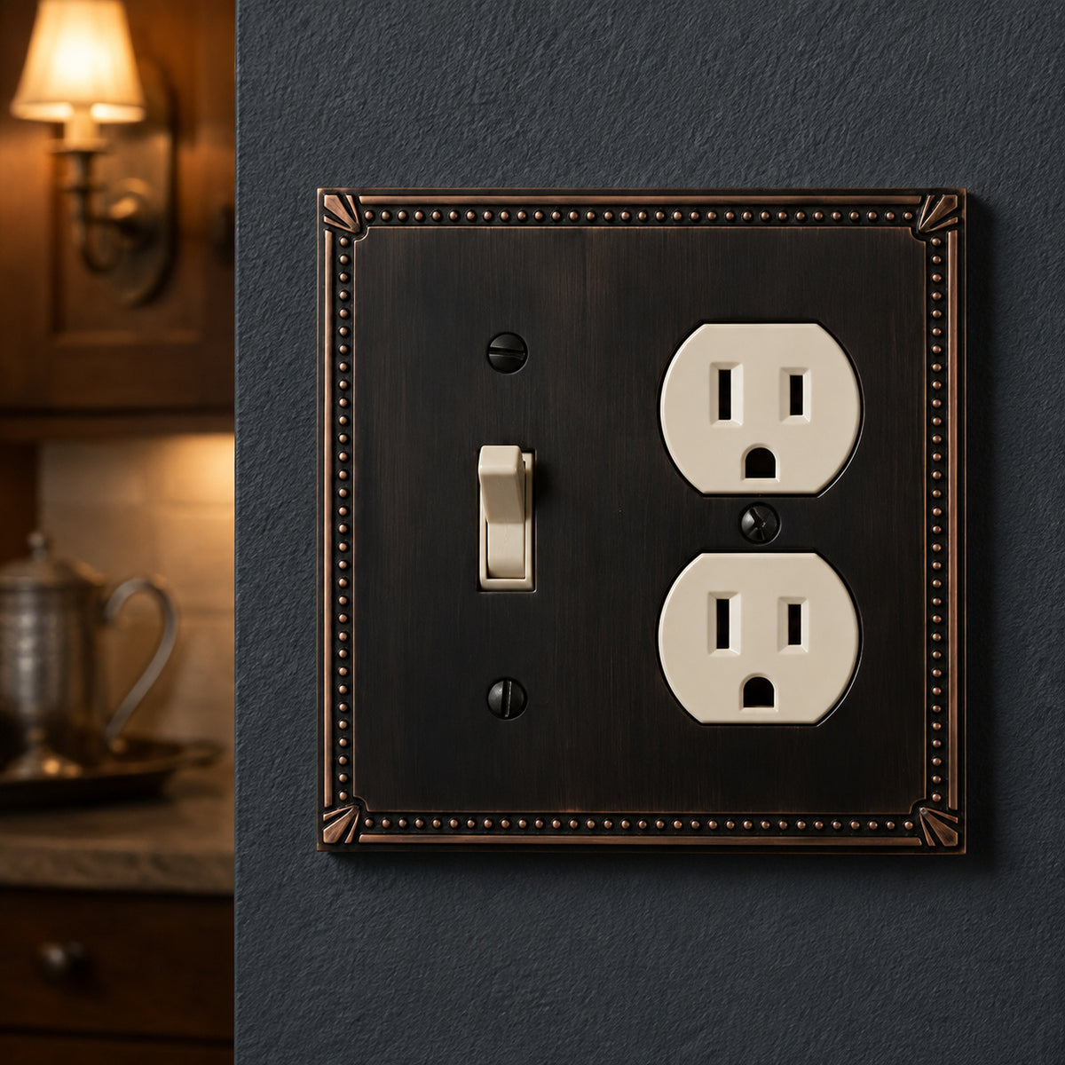 Cosmas 44059-ORB Oil Rubbed Bronze Single Toggle / Duplex Combo
