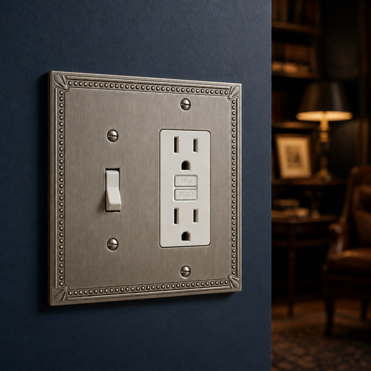 Cosmas 44072-SN Satin Nickel Single Toggle / GFCI Decora Combo