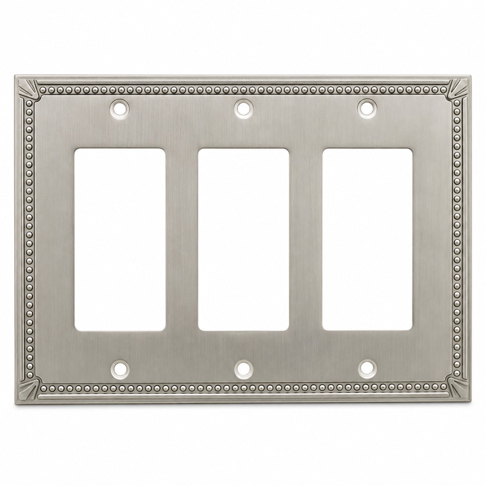 Cosmas 44095-SN Satin Nickel Triple GFCI / Decora Wall Plate