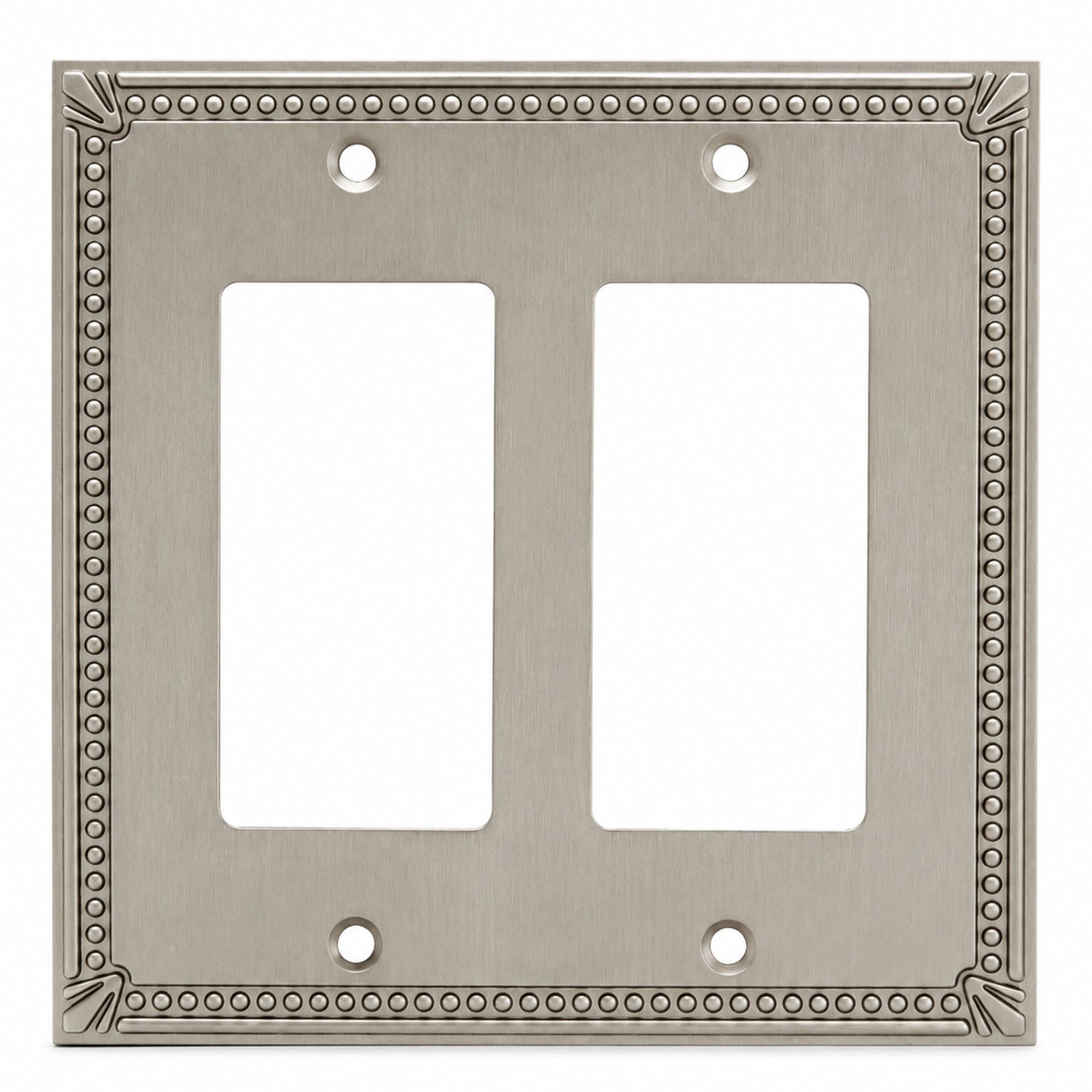 Cosmas 44098-SN Satin Nickel Double GFCI / Decora Wall Plate