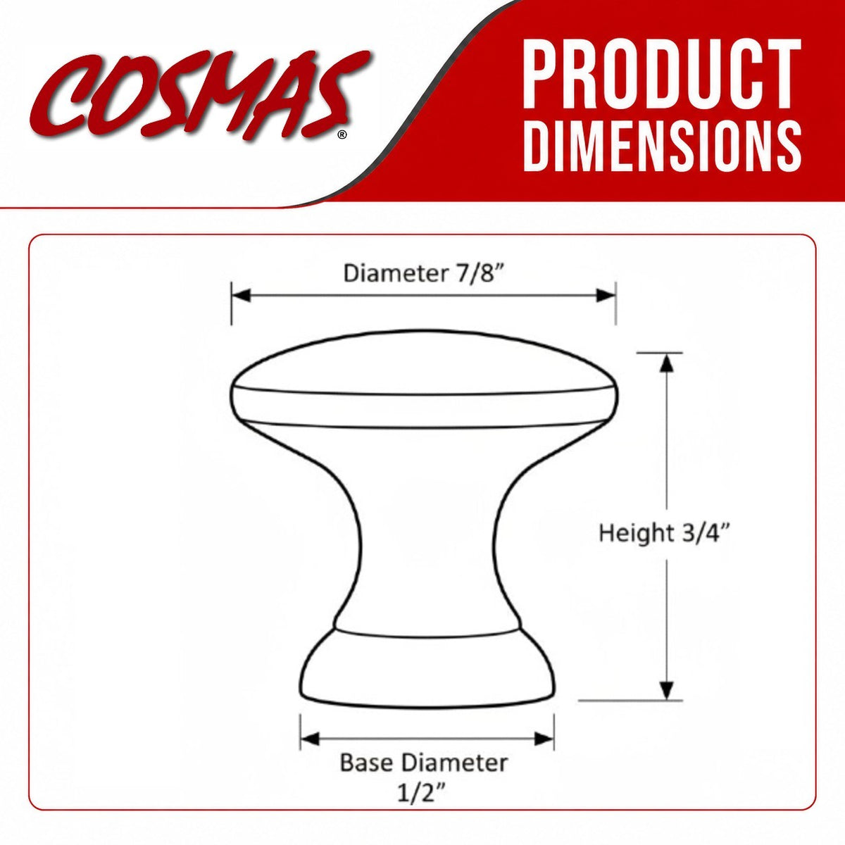Cosmas 4545CH Polished Chrome Miniature Cabinet Knob