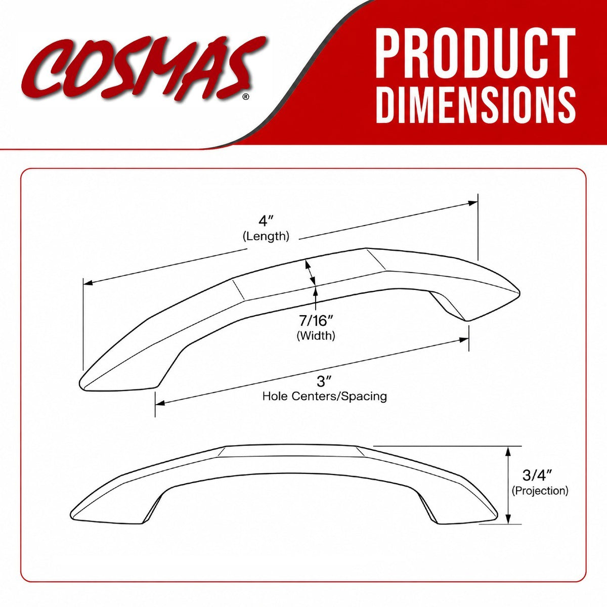 Cosmas 4563ORB Oil Rubbed Bronze Cabinet Pull