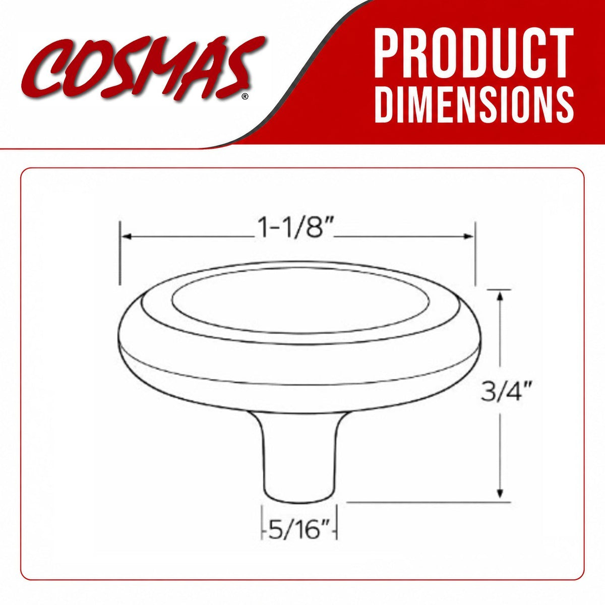 Cosmas 4623SN Satin Nickel Cabinet Knob