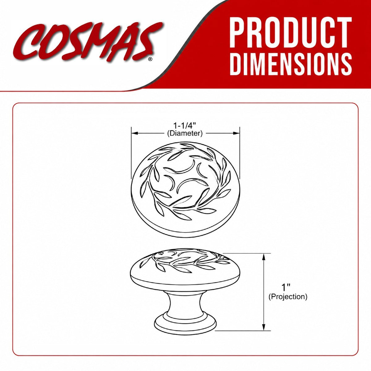 Cosmas 464SN Satin Nickel Cabinet Knob