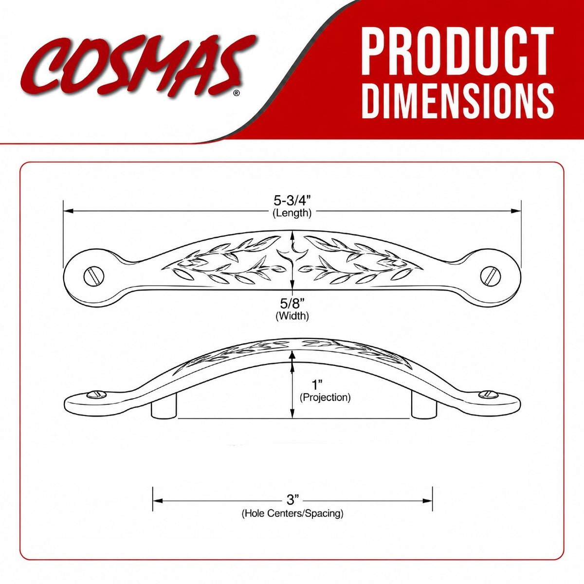 Cosmas 465SN Satin Nickel Cabinet Pull