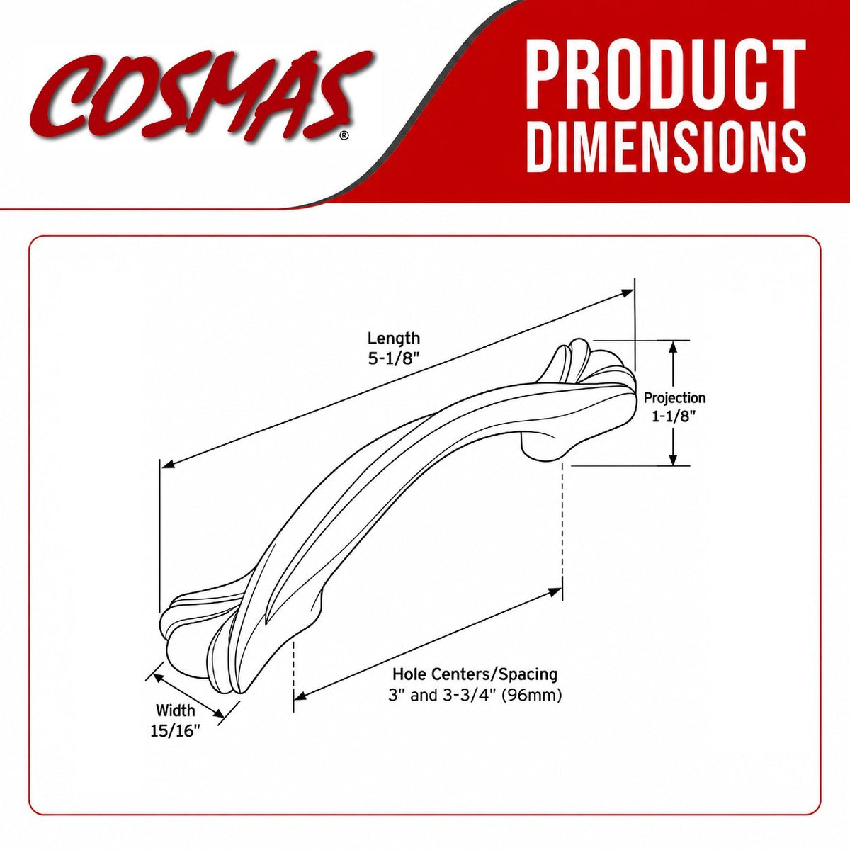 Cosmas 475ORB Oil Rubbed Bronze Cabinet Pull