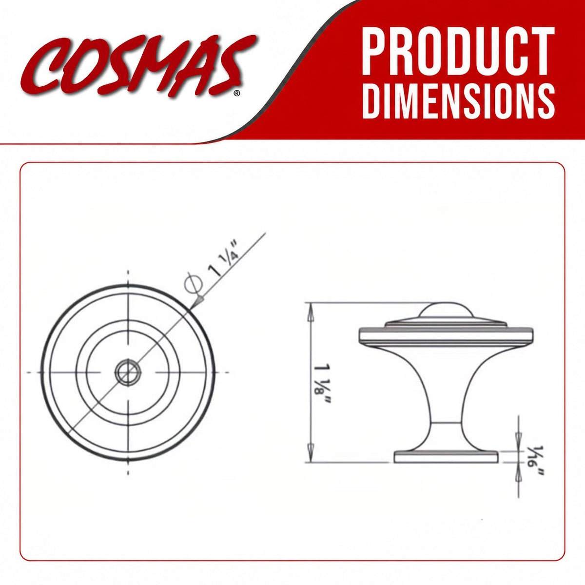 Cosmas 4911SN Satin Nickel Cabinet Knob