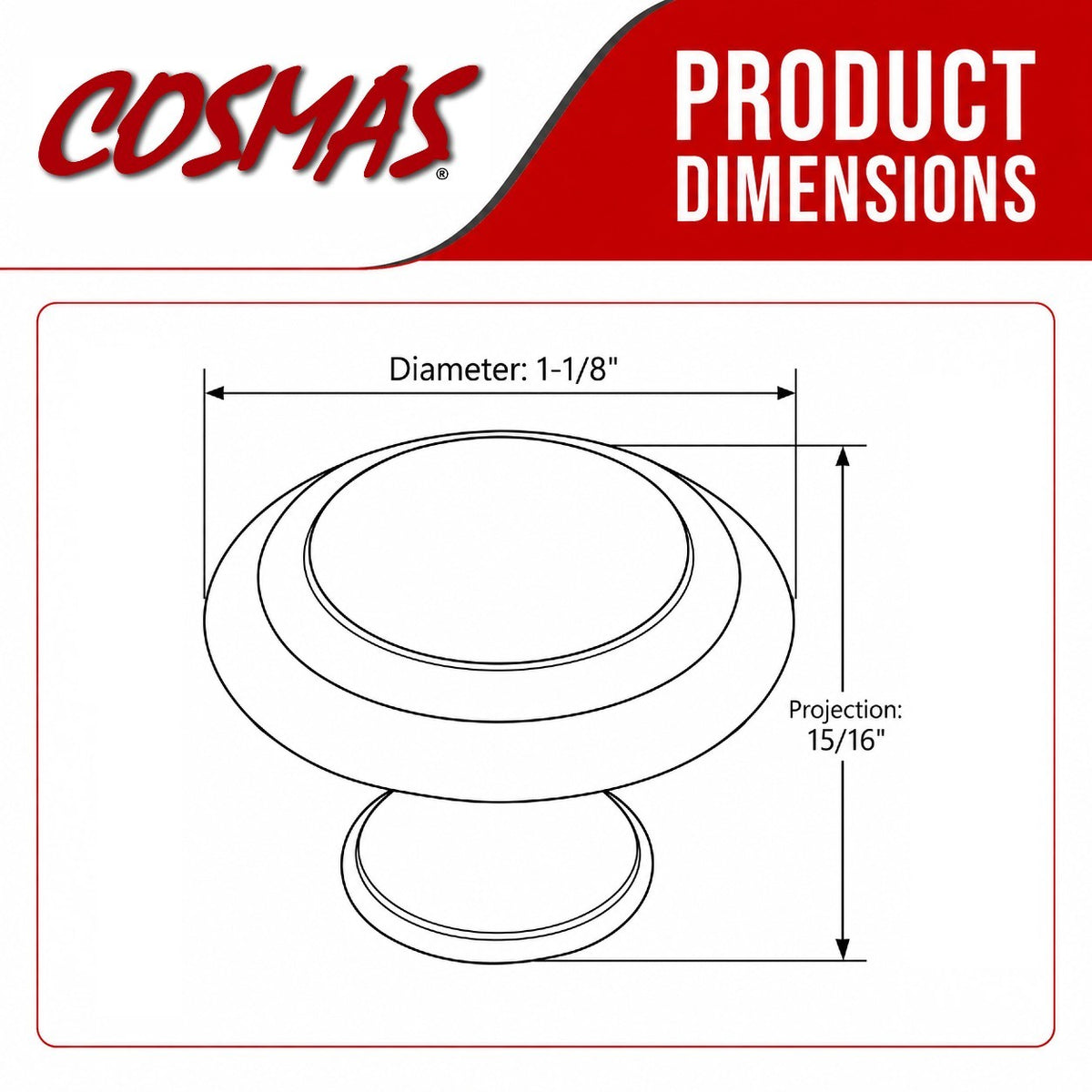 Cosmas 4949SN Satin Nickel Ring Cabinet Knob